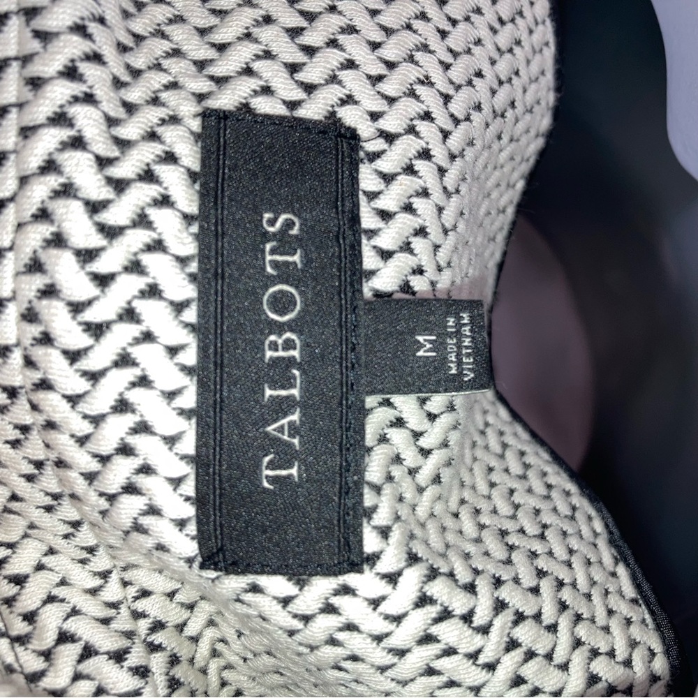 Talbots Black And White Check Pattern Button Fron… - image 5